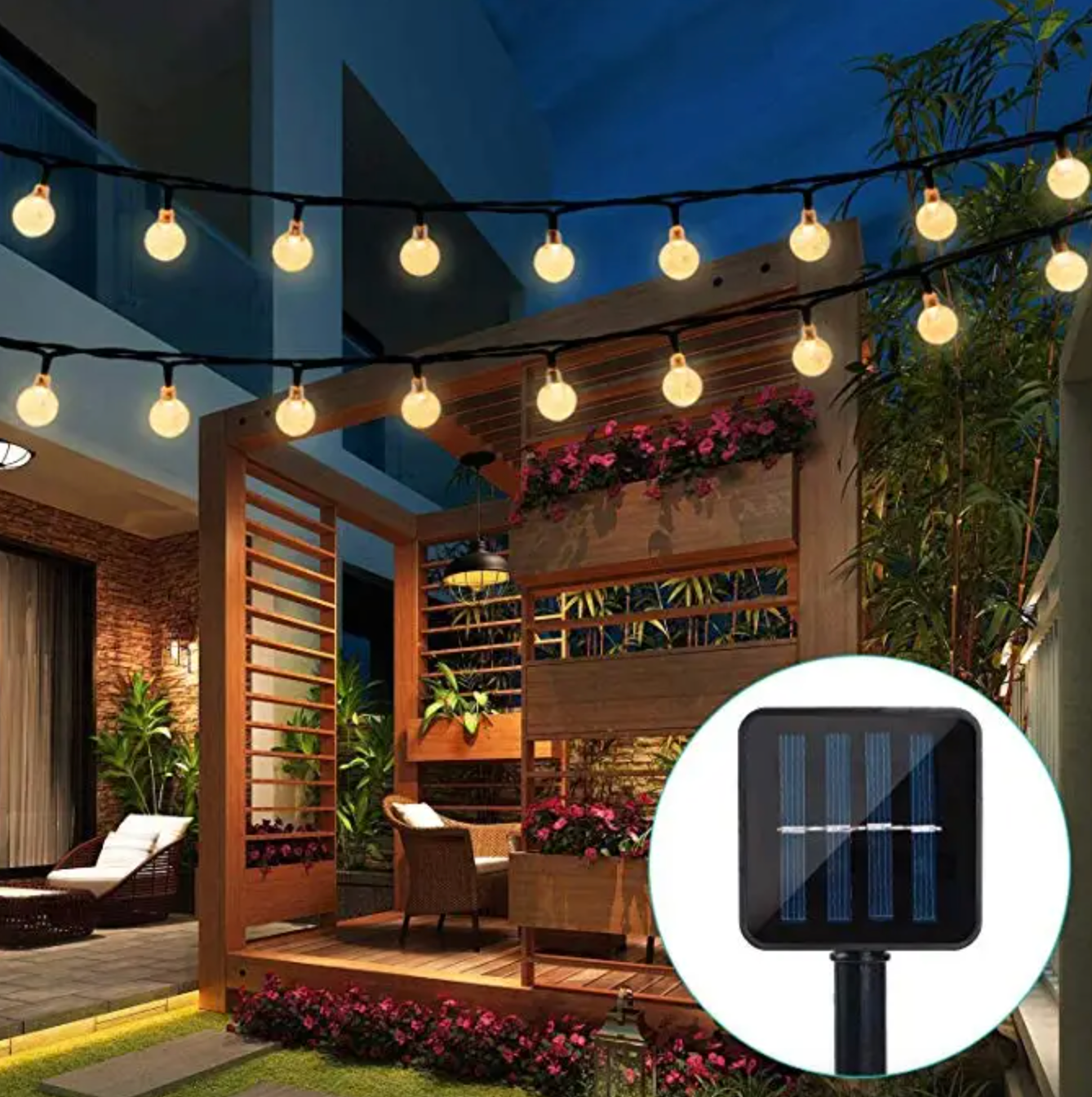 Guirlande solaire scintillante pour extérieur – 10 mètres