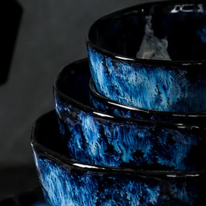 Ensemble de Dîner 10 Pièces Blue Nebula – Élégance Céleste pour Vos Repas Quotidiens