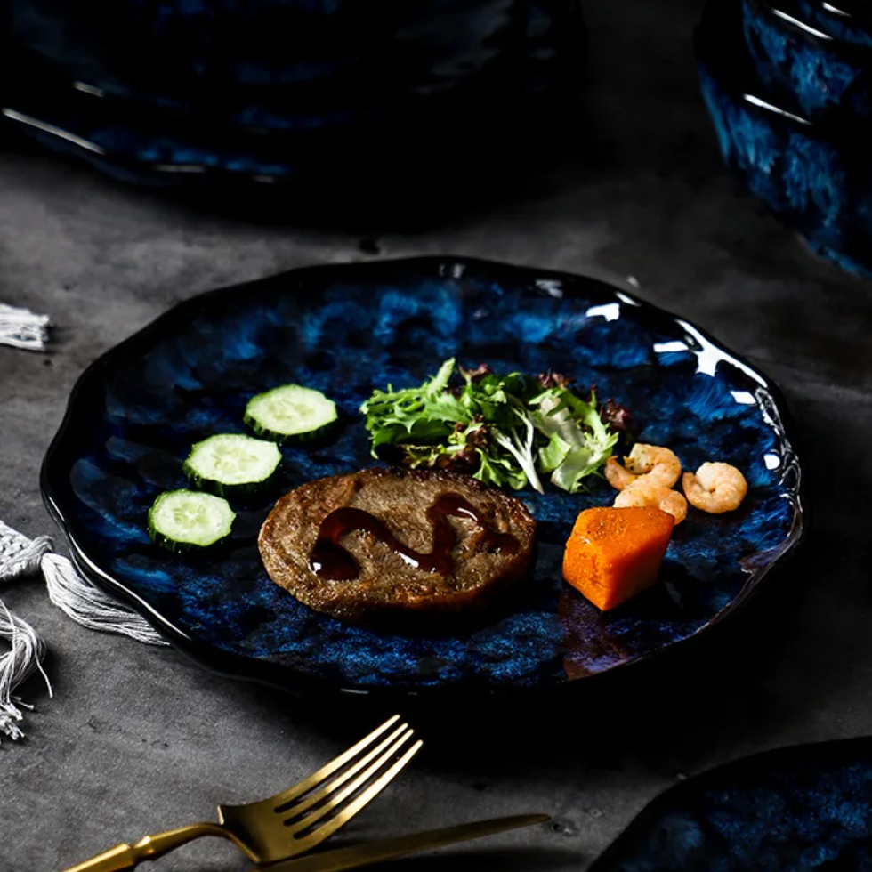 Ensemble de Dîner 10 Pièces Blue Nebula – Élégance Céleste pour Vos Repas Quotidiens