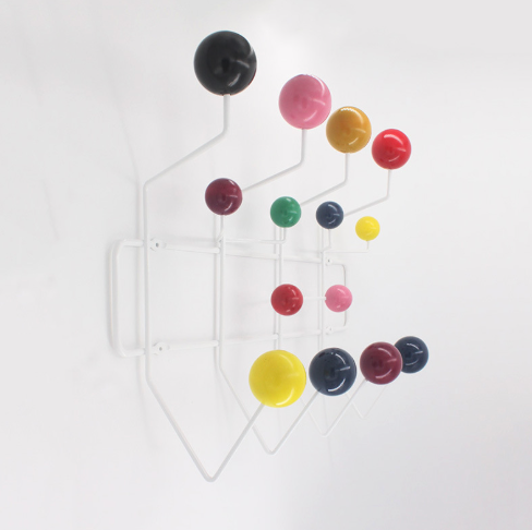 Porte-Manteau Mural Design, Bois et Acier, Multicolore