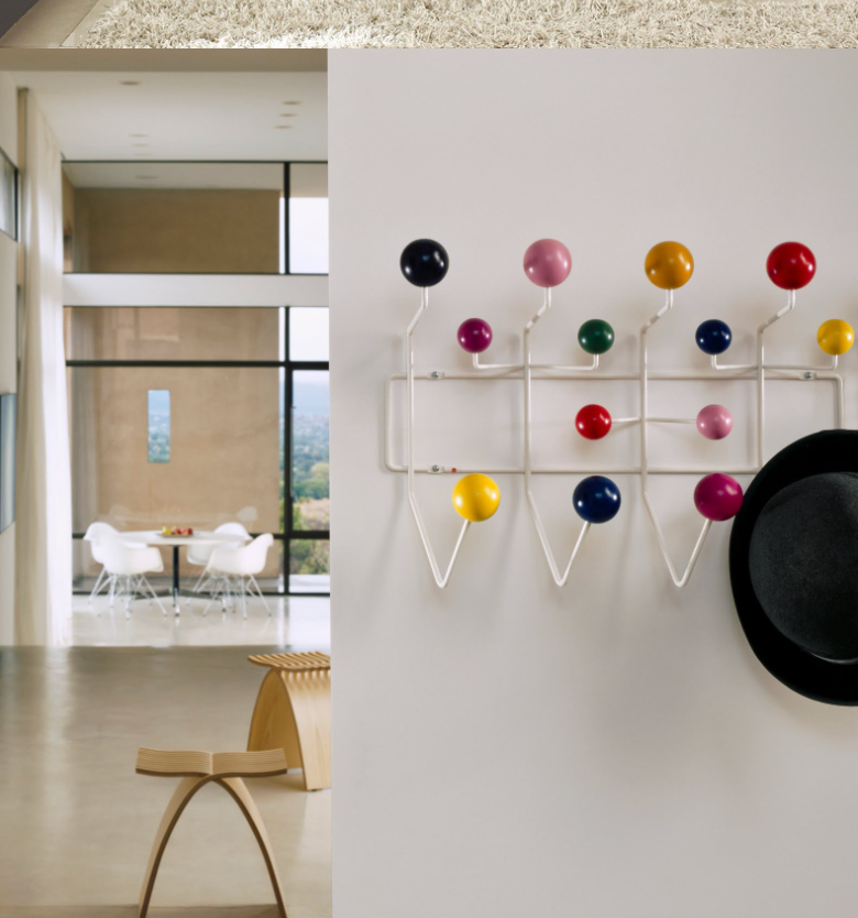 Porte-Manteau Mural Design, Bois et Acier, Multicolore