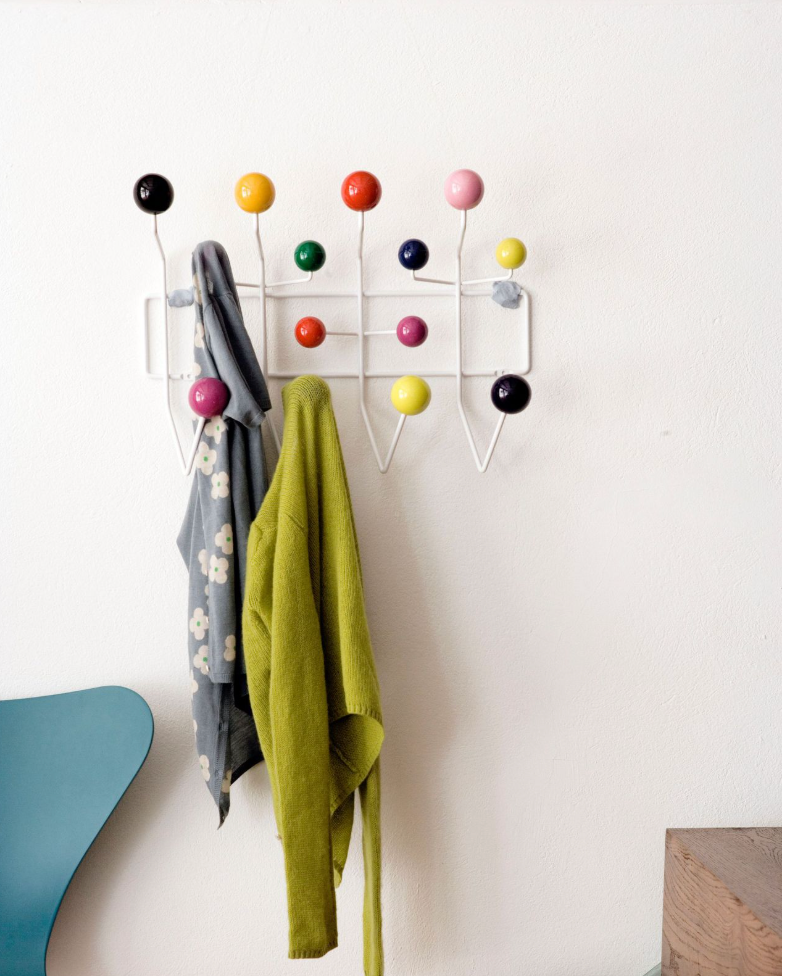 Porte-Manteau Mural Design, Bois et Acier, Multicolore