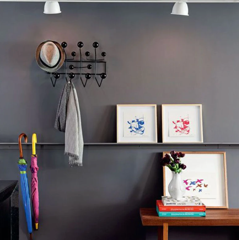 Porte-Manteau Mural Design, Bois et Acier, Multicolore