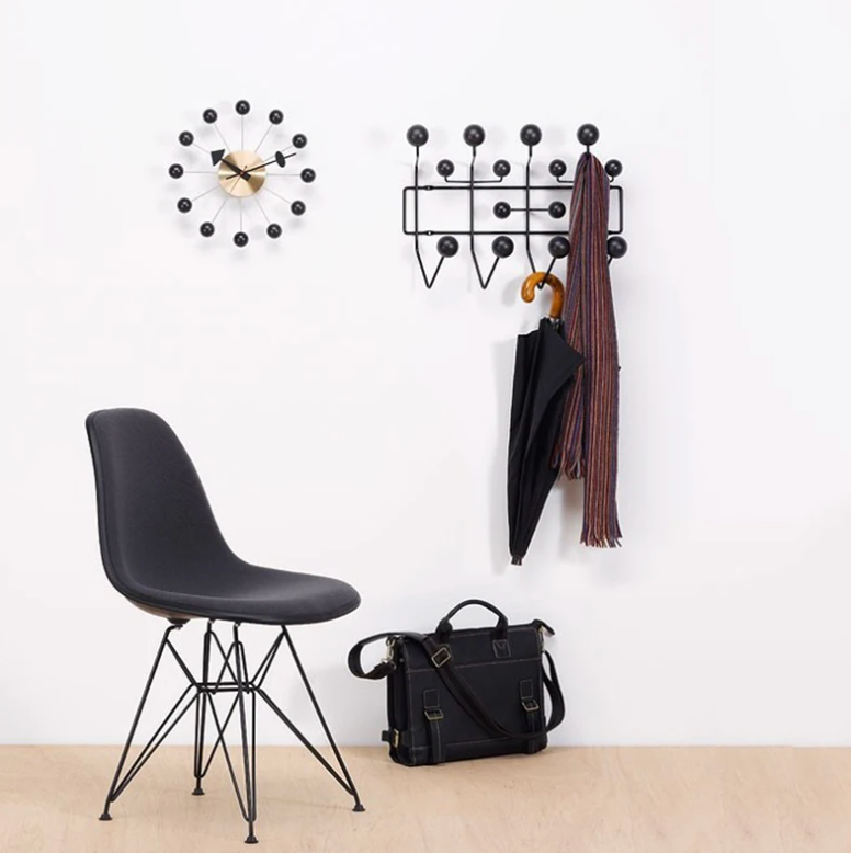 Porte-Manteau Mural Design, Bois et Acier, Multicolore