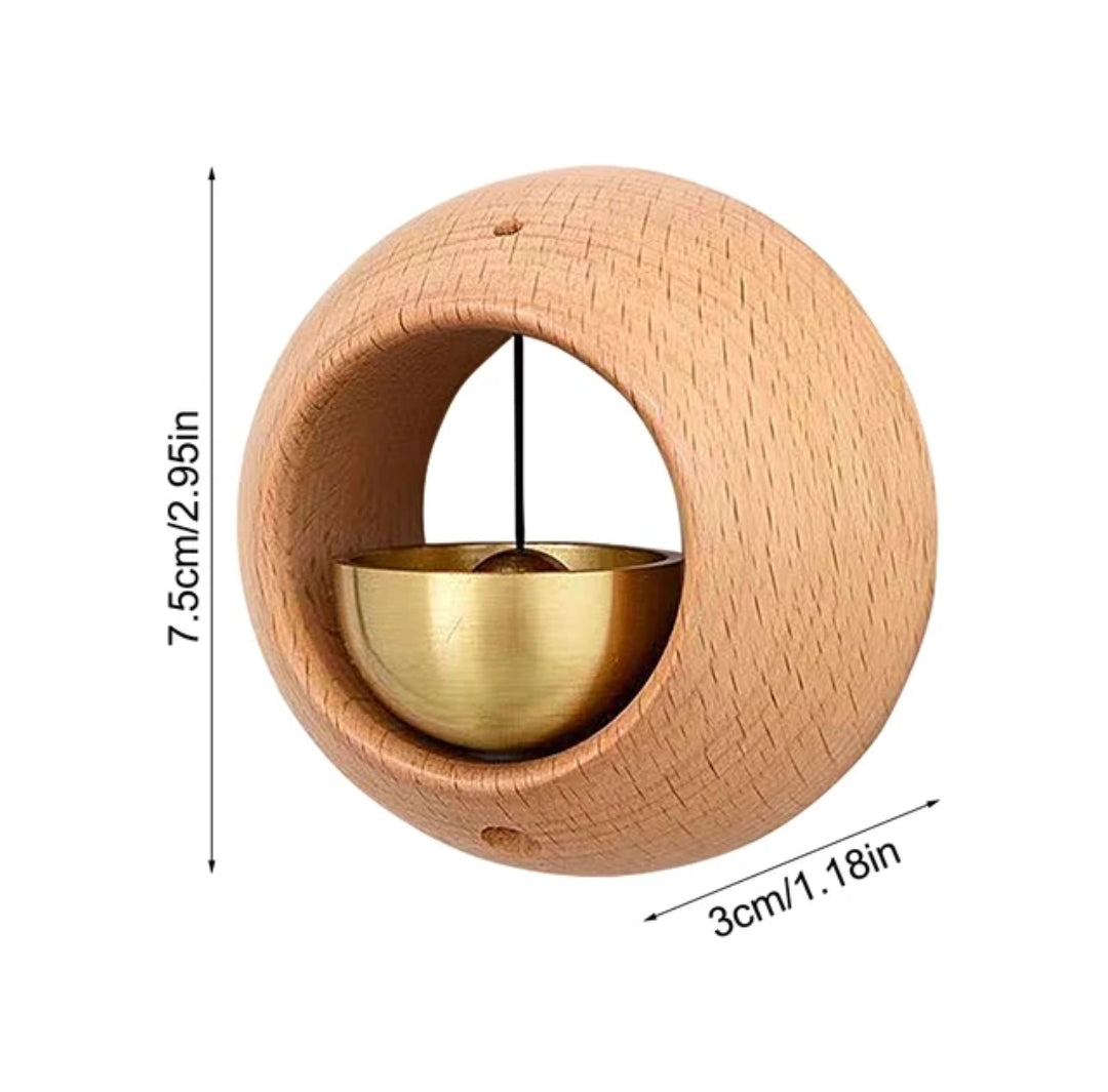 Sonnette Méditative Bois & Laiton – Carillon Apaisant pour Porte & Intérieur