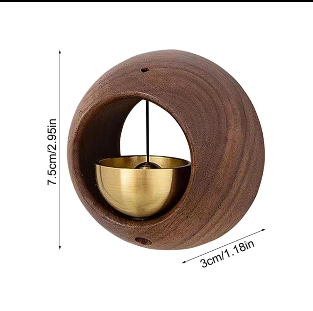 Sonnette Méditative Bois & Laiton – Carillon Apaisant pour Porte & Intérieur