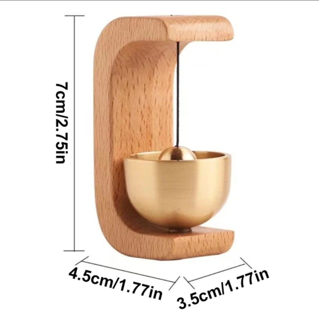 Sonnette Méditative Bois & Laiton – Carillon Apaisant pour Porte & Intérieur