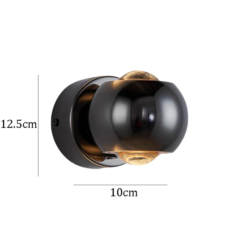 Applique LED Murale Laiton Moderne Noir ou Doré