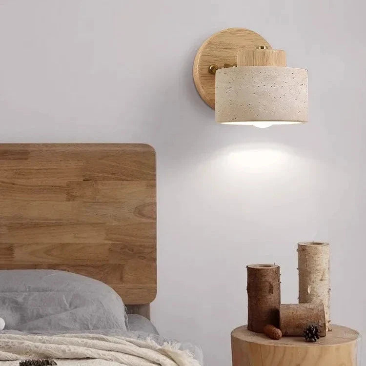 Applique Murale LED Minimaliste en Pierre Travertin
