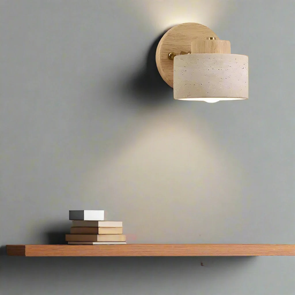 Applique Murale LED Minimaliste en Pierre Travertin