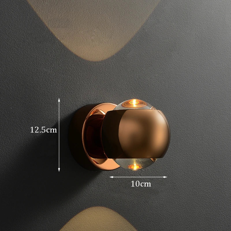 Applique LED Murale Laiton Moderne Noir ou Doré