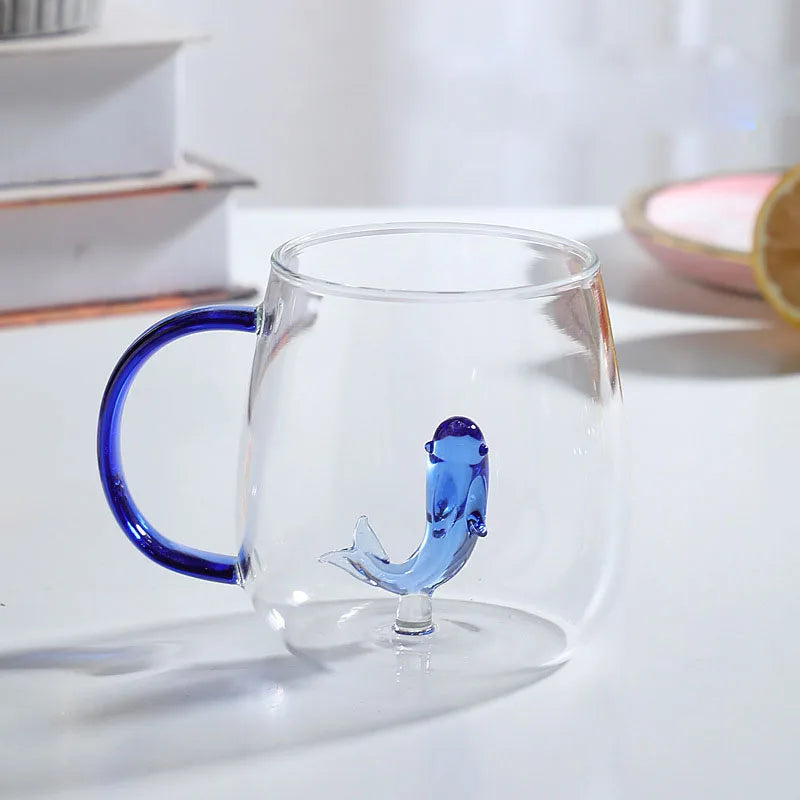 Mug en Verre Borosilicate avec Poignée Colorée 350ml