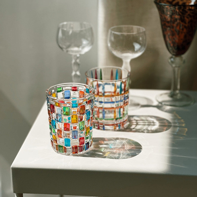 Verre à Whisky Coloré Fait Main en Verre