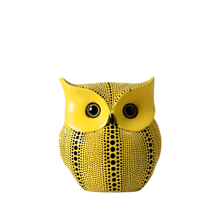 Figurines Décoratives Jaunes Style Kusama – Sculptures Pop Art Modernes en Résine