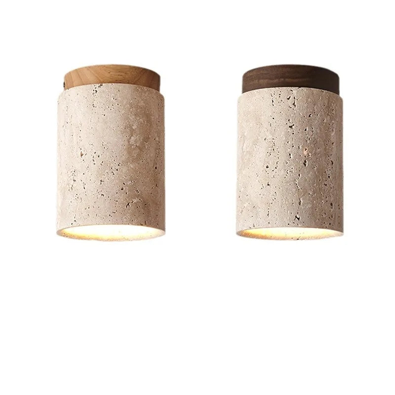PierreLuxe | Lustre Encastré en Travertin | Éclairage Raffiné pour Hall et Escalier