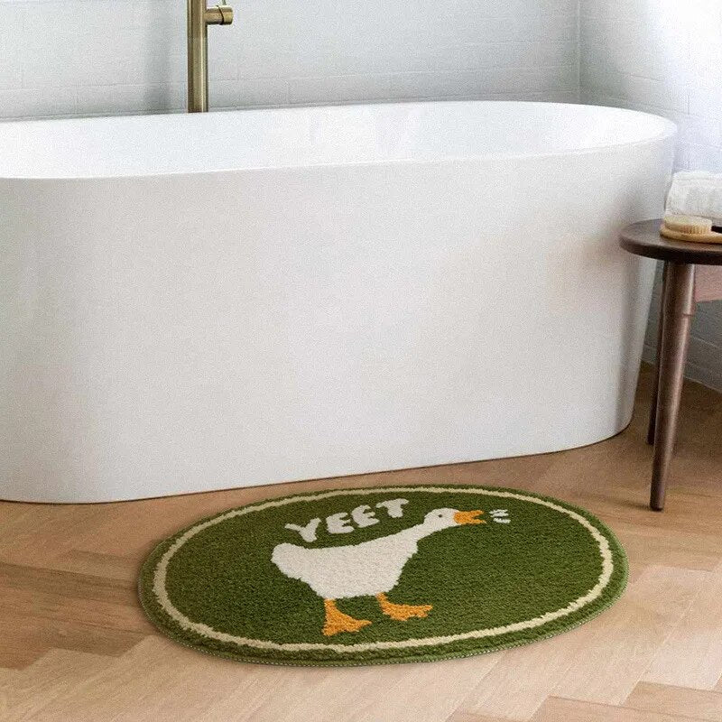 Tapis de Bain Artisanal Canard Aboyant – Confort Douillet et Touche Ludique