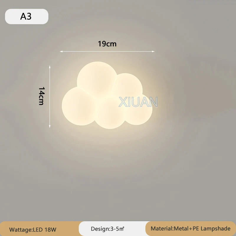 Lampe Murale Nuage Cartoon | Applique Mignonne pour Chambre d'Enfant et Chambre de Bébé