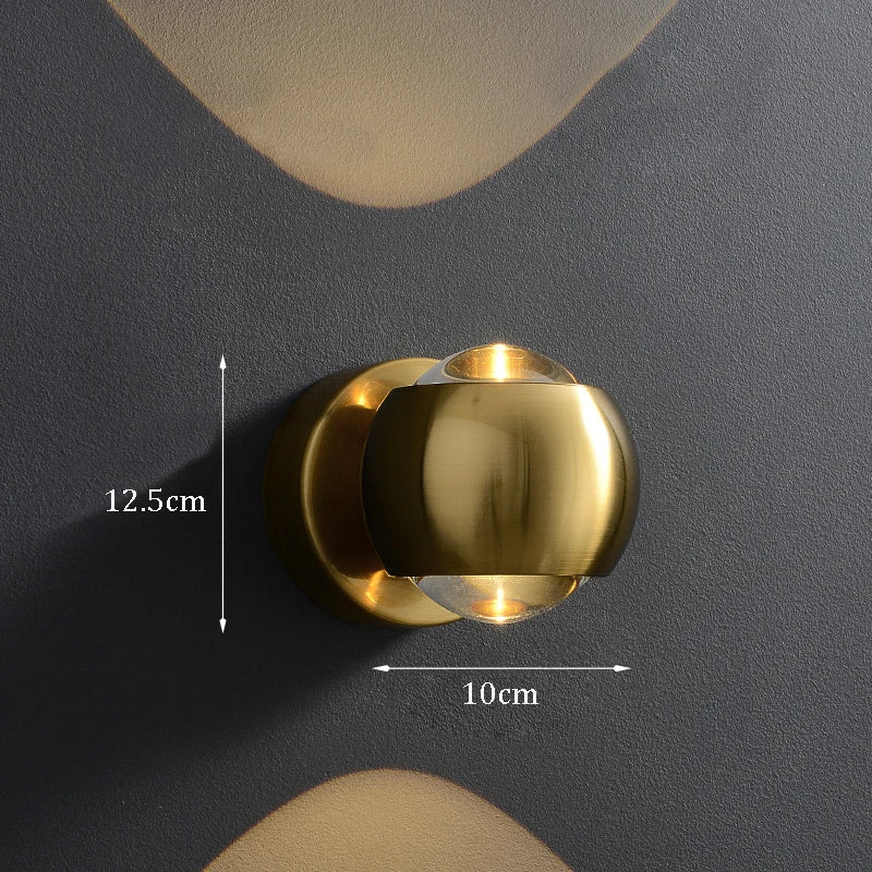 Applique LED Murale Laiton Moderne Noir ou Doré