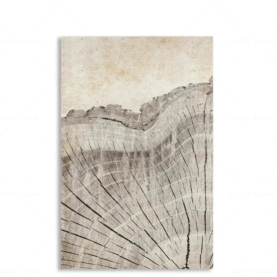 Toile Abstraite Anneaux d’Arbre – L’Art du Temps Gravé par la Nature