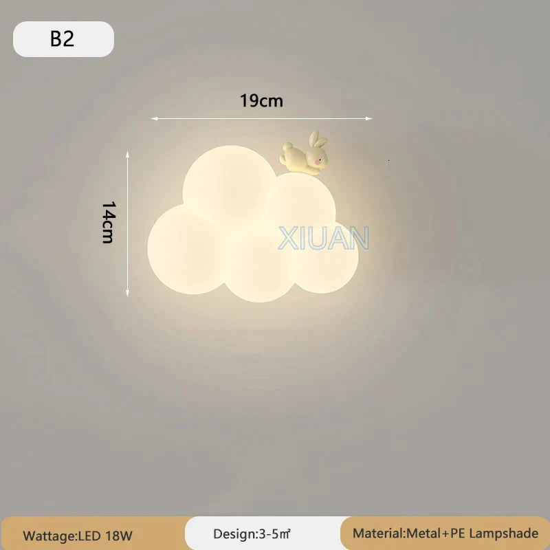 Lampe Murale Nuage Cartoon | Applique Mignonne pour Chambre d'Enfant et Chambre de Bébé