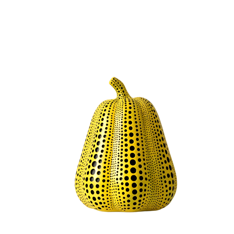 Figurines Décoratives Jaunes Style Kusama – Sculptures Pop Art Modernes en Résine