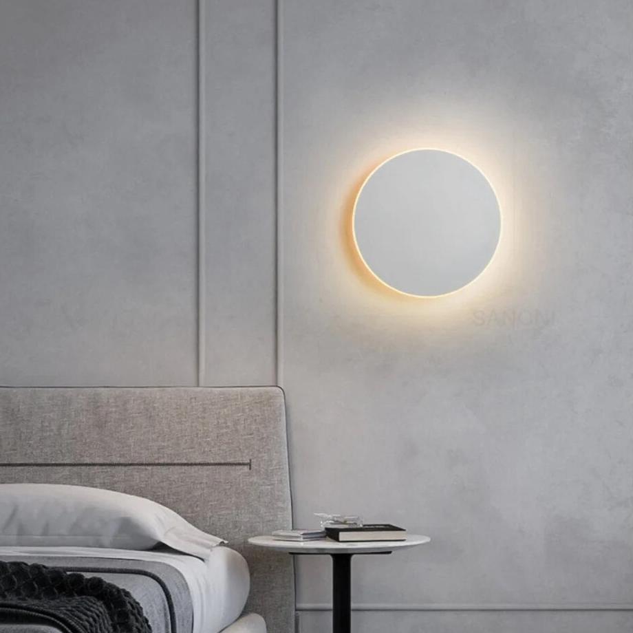 Applique LED Ronde Murale avec Capteur – Design Nordique