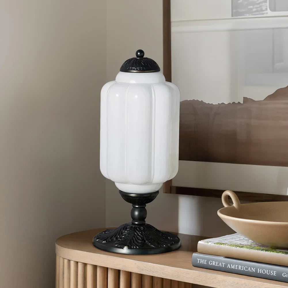 Lampe de Table Vintage Sif Eloise – Verre Opale et Élégance Rétro Française