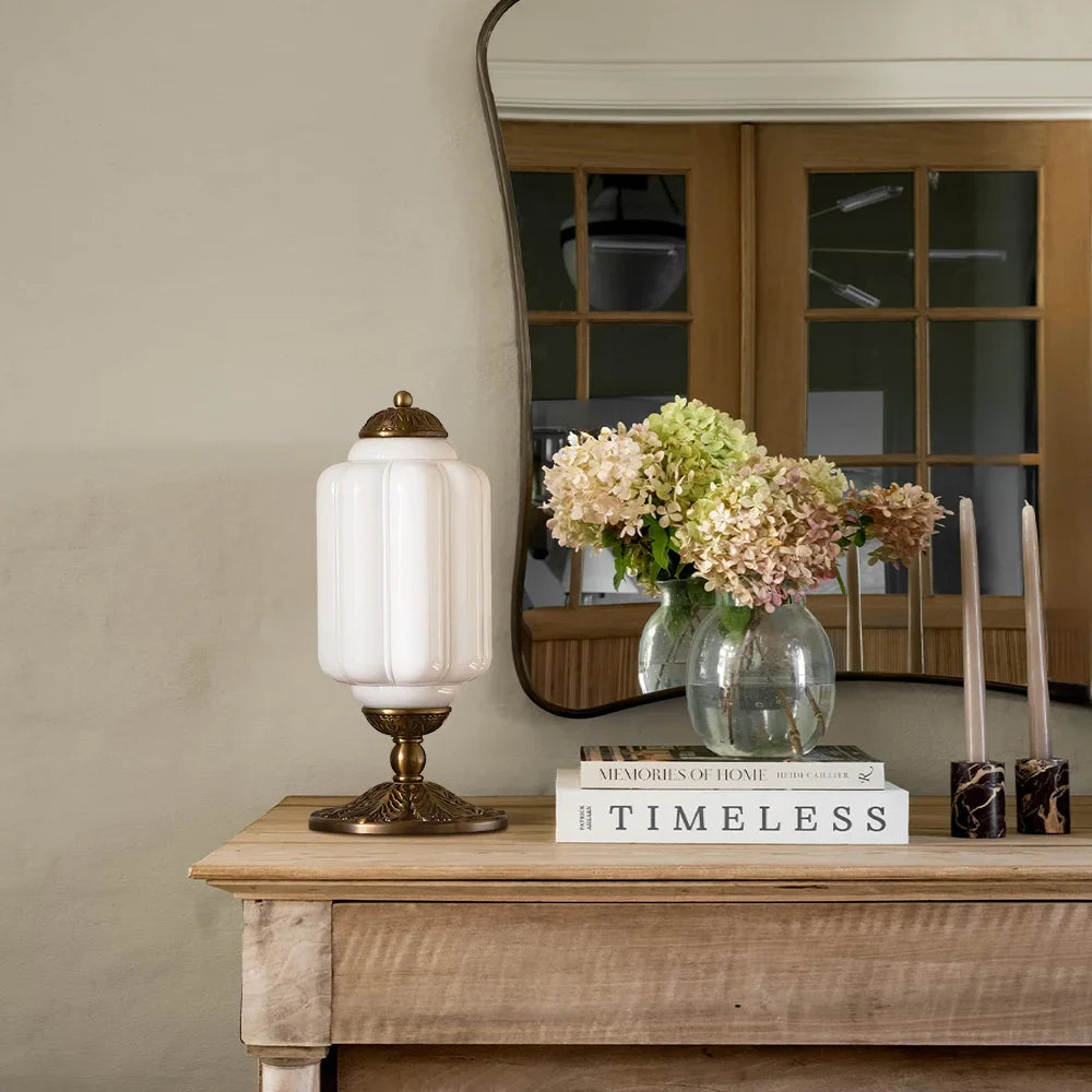 Lampe de Table Vintage Sif Eloise – Verre Opale et Élégance Rétro Française
