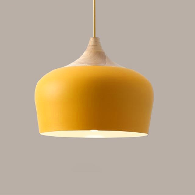 Suspensions Pastel en Métal et Bois – Éclairage Élégant et Moderne