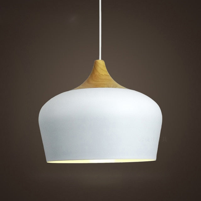 Suspensions Pastel en Métal et Bois – Éclairage Élégant et Moderne