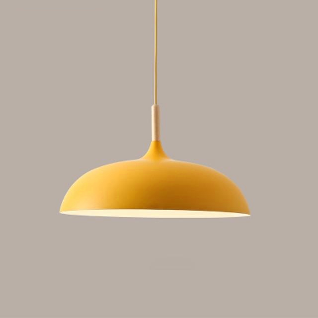 Suspensions Pastel en Métal et Bois – Éclairage Élégant et Moderne
