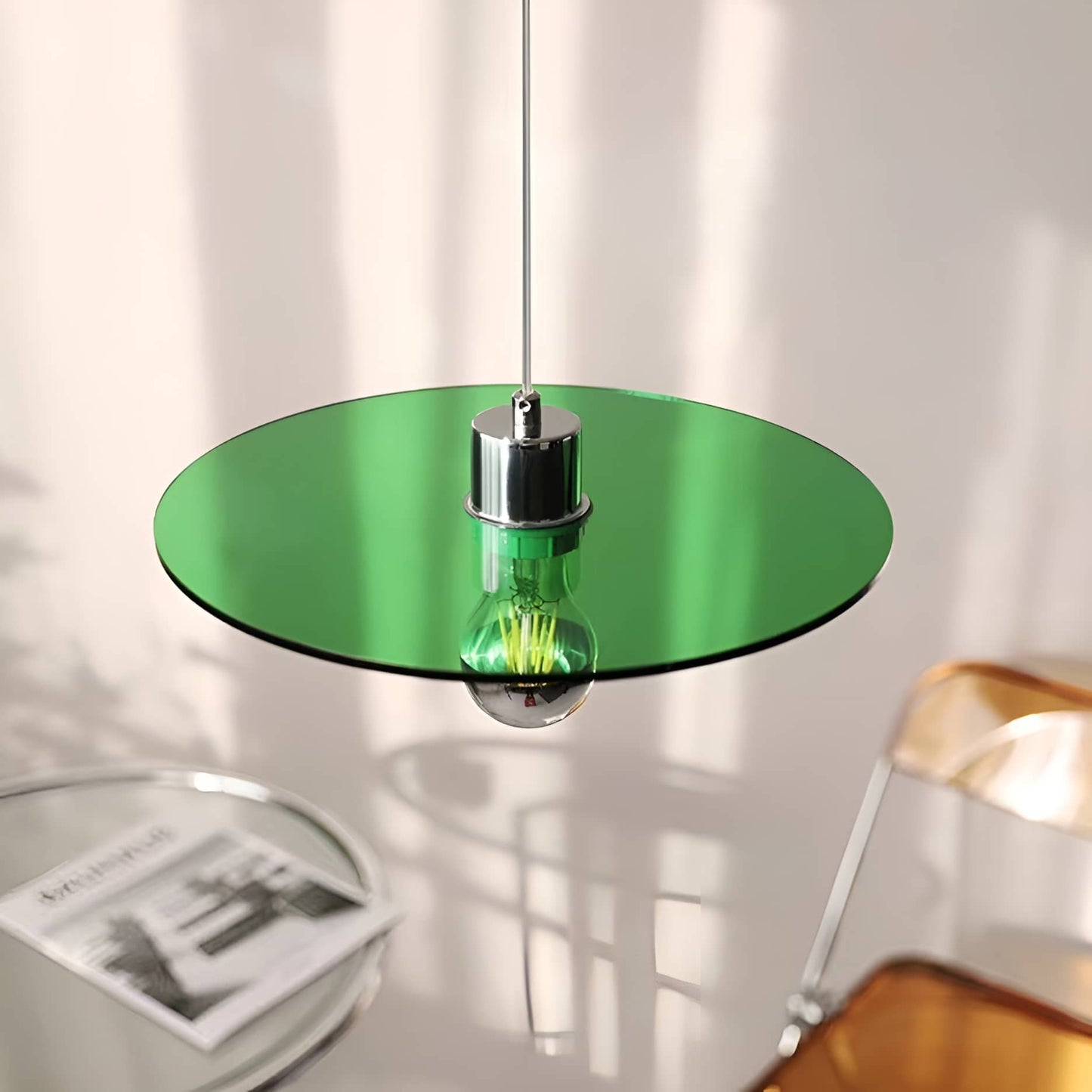 Suspension Space Age Acrylique Disque Volant Rétro