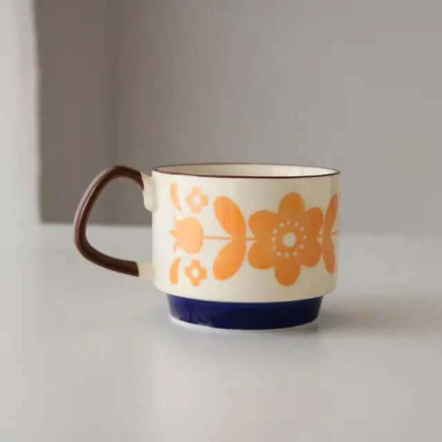 Tasses à Café en Céramique Rétro – Élégance Vintage avec 8 Motifs Uniques