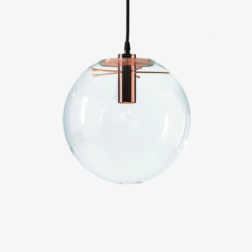 Suspension Boule Verre LED – Douille Rose Gold ou Noire
