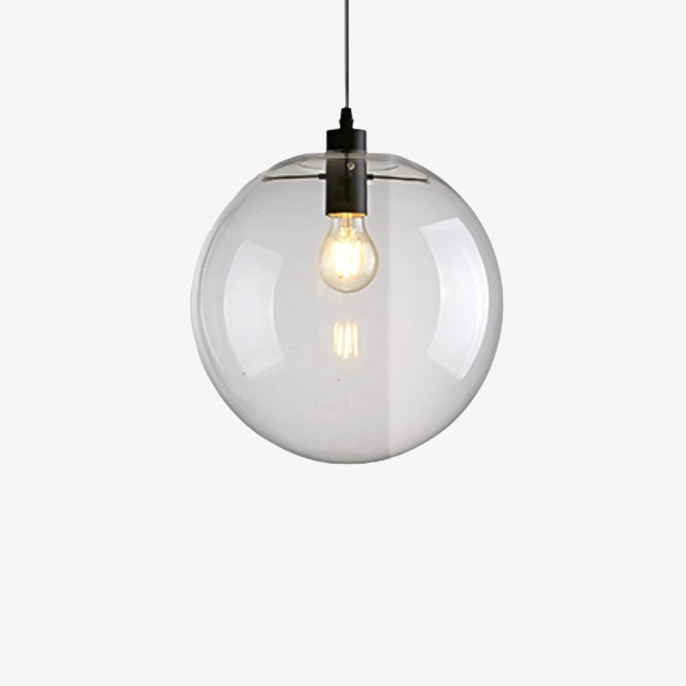Suspension Boule Verre LED – Douille Rose Gold ou Noire