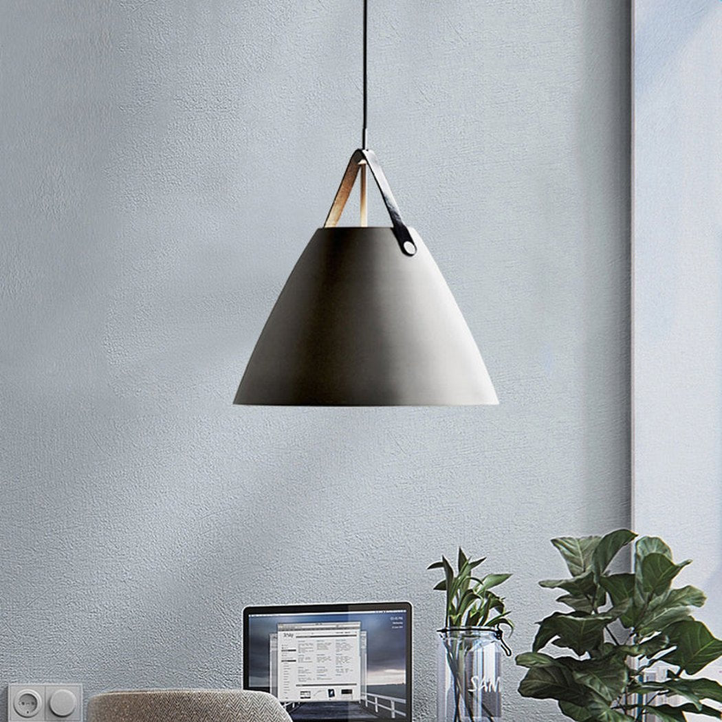 Suspension Minimaliste Métal & Cuir – Design Scandinave