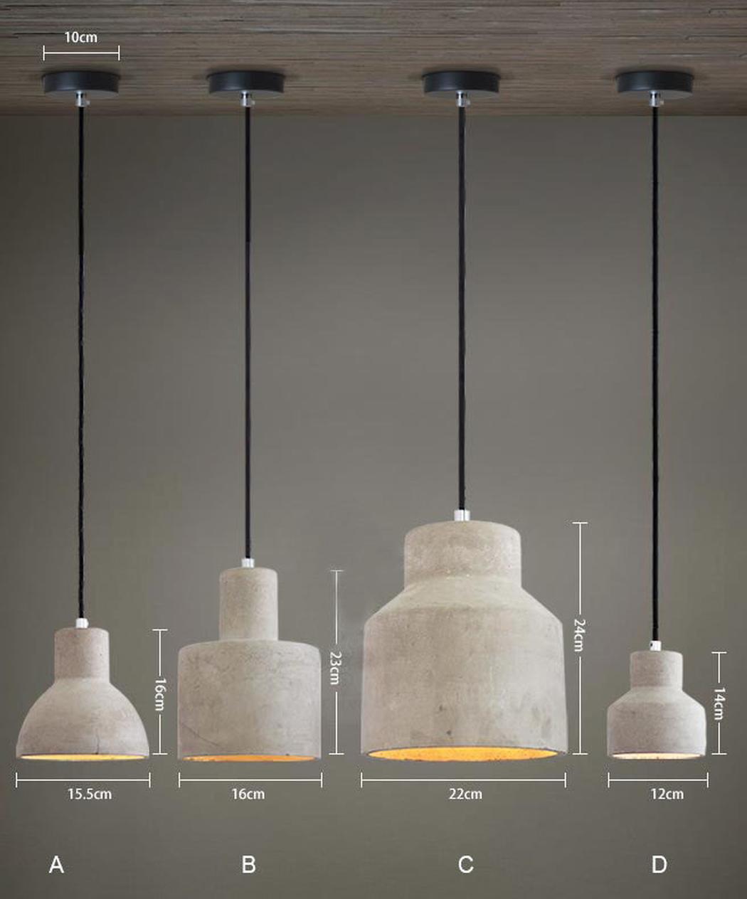 Suspension Béton Design Style Industriel Nordique