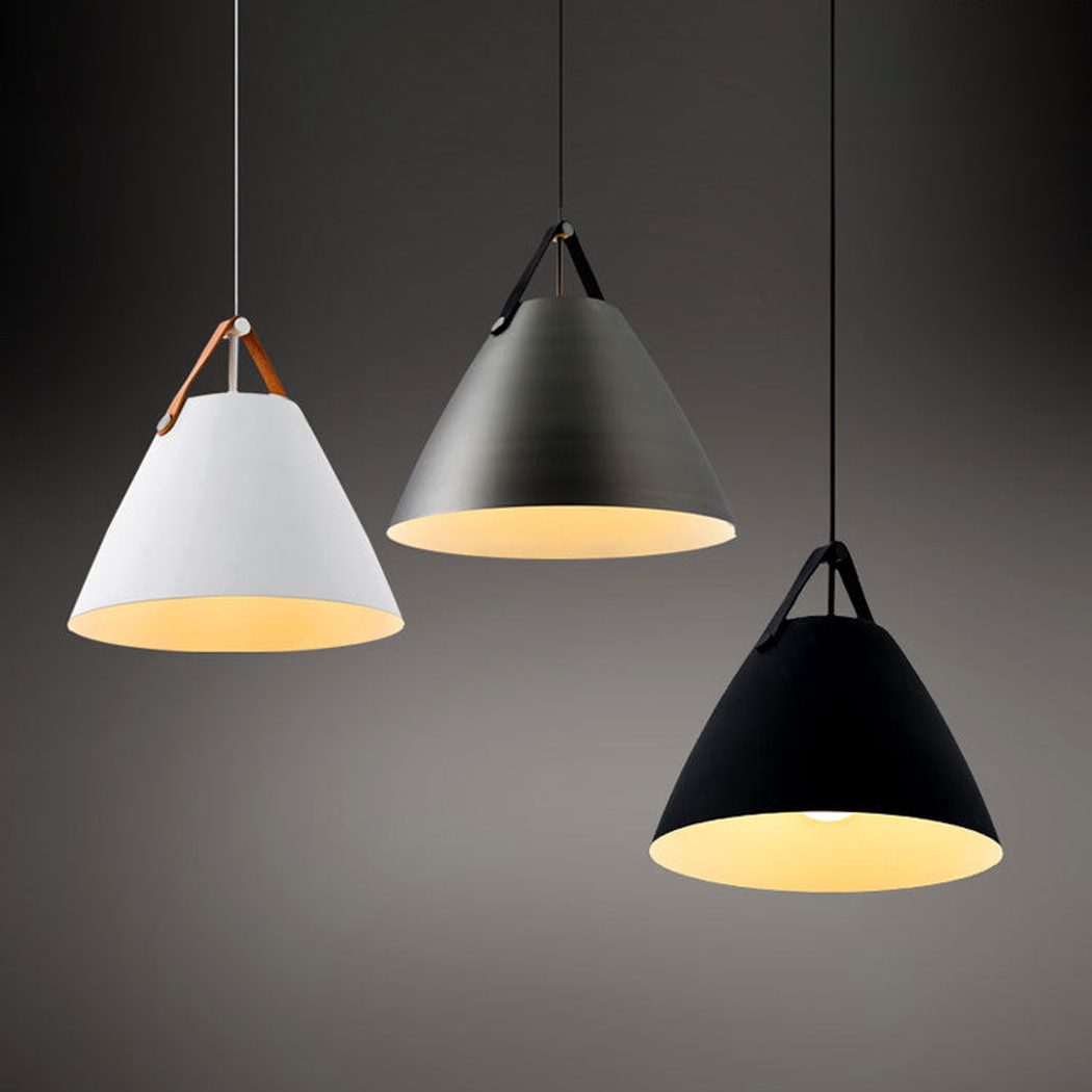 Suspension Minimaliste Métal & Cuir – Design Scandinave