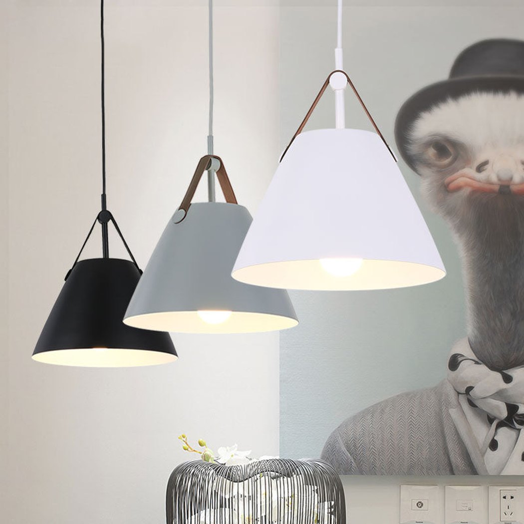 Suspension Minimaliste Métal & Cuir – Design Scandinave