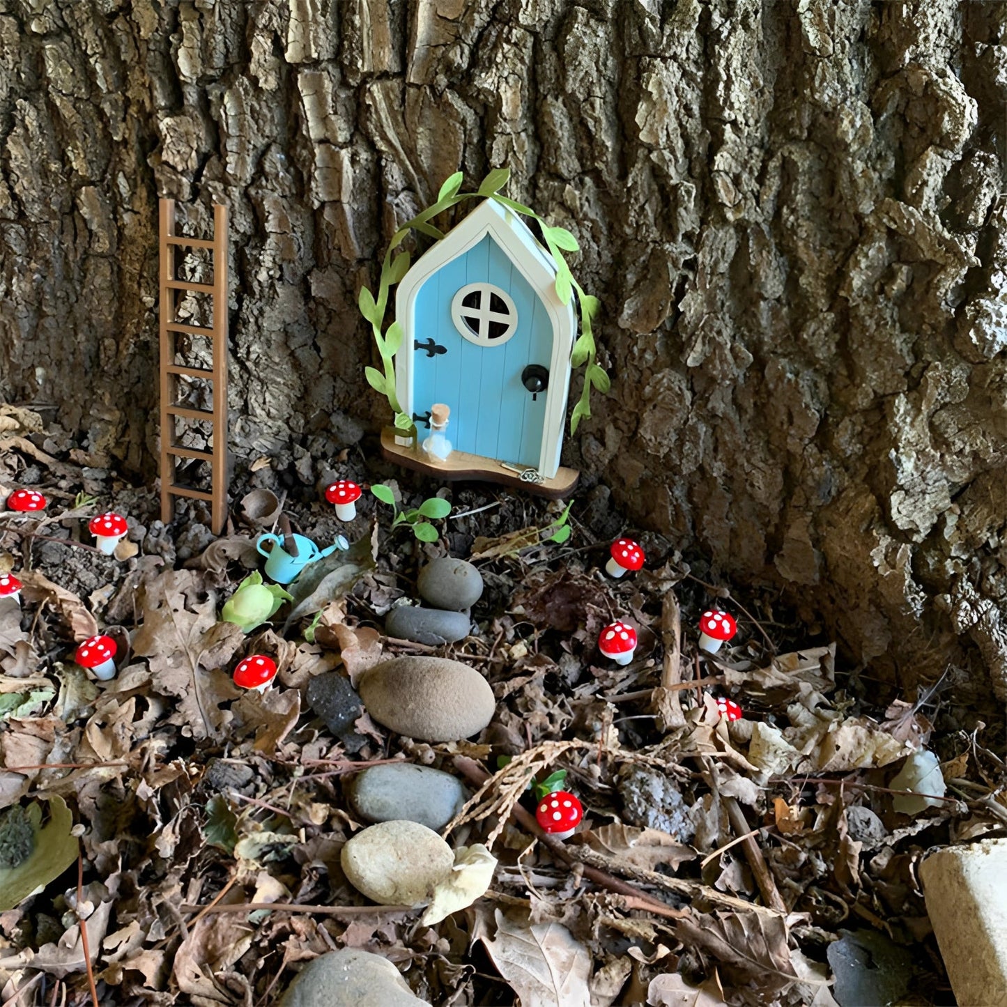 Porte de Fée Miniature en Bois – Déco Arbre de Jardin