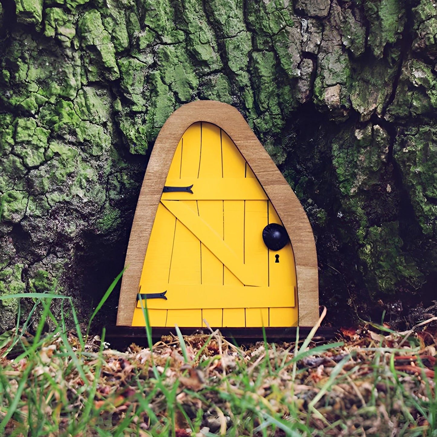 Porte de Fée Miniature en Bois – Déco Arbre de Jardin