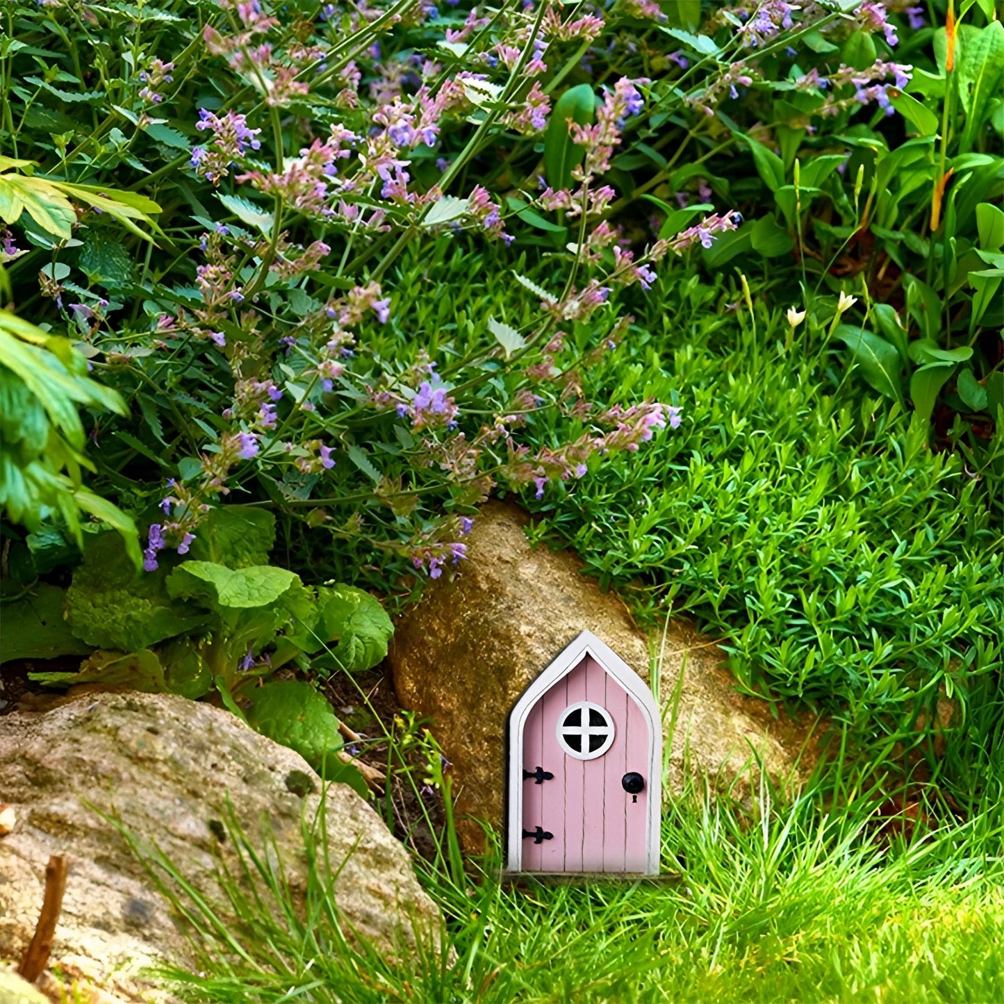 Porte de Fée Miniature en Bois – Déco Arbre de Jardin