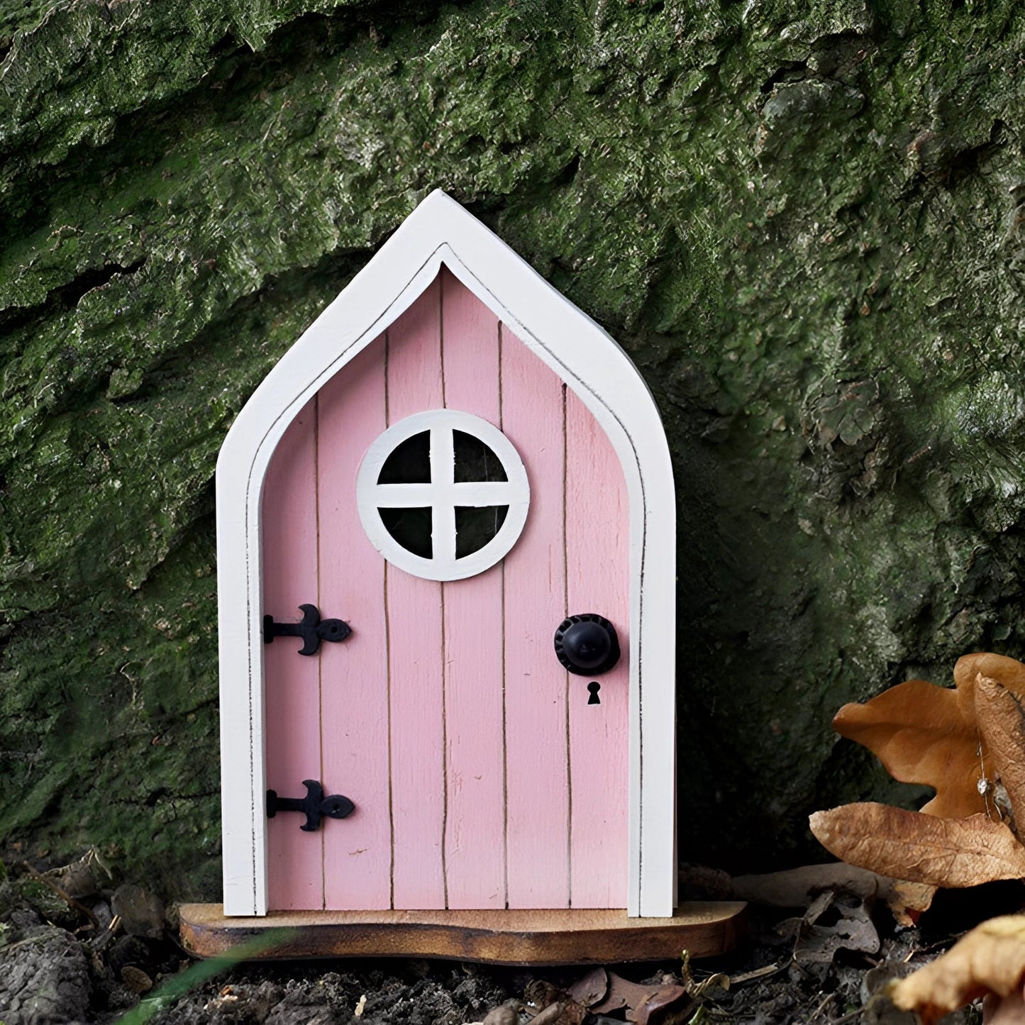Porte de Fée Miniature en Bois – Déco Arbre de Jardin