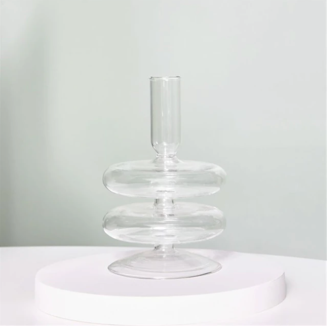 Bougeoirs en Verre Trampoline – Design Géométrique Coloré