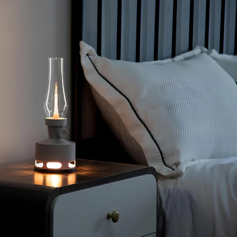 Lanterne Vintage LED Rechargeable avec Souffle Extincteur