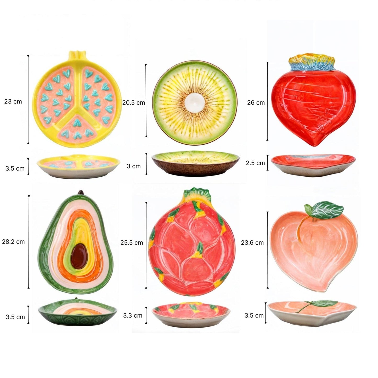 Assiettes Fruits en Céramique – Vaisselle Colorée