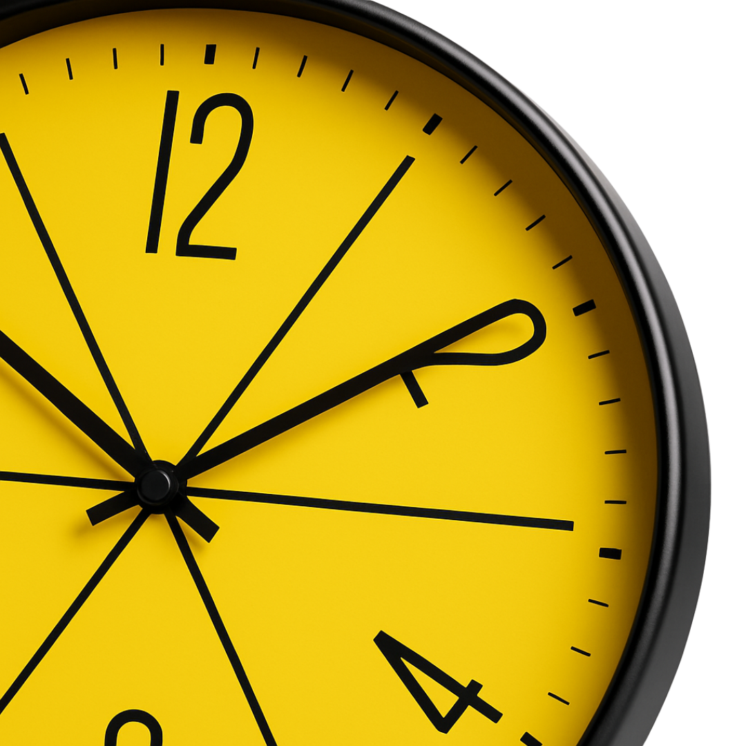 Horloge Murale Design Moderne Jaune – Mouvement Quartz Silencieux Style Nordique