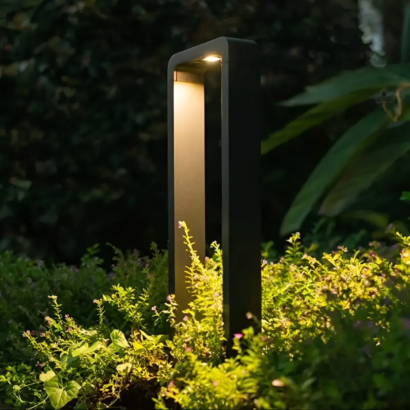 Borne LED Extérieure Aluminium Noir – 60cm Moderne