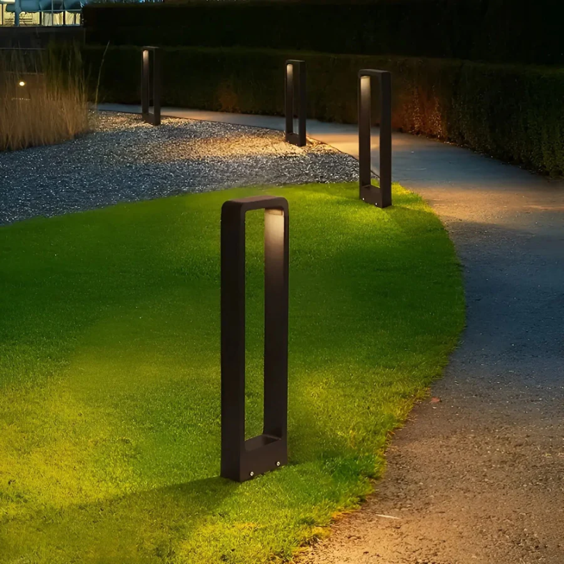 Borne LED Extérieure Aluminium Noir – 60cm Moderne