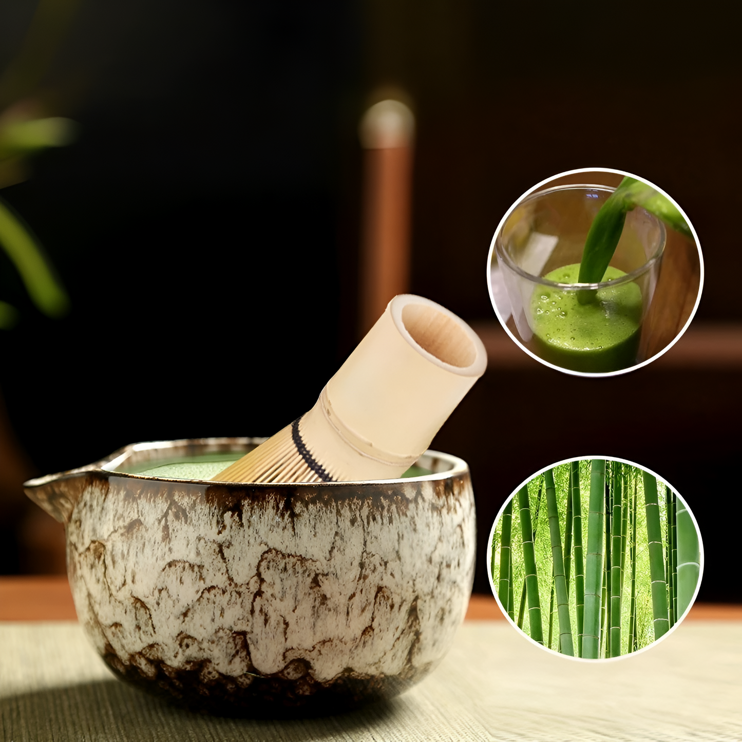 Set Matcha Traditionnel 6 pièces en Bambou & Céramique
